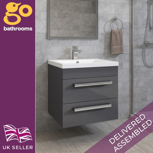 Small grey bathroom - bathroom, vanity