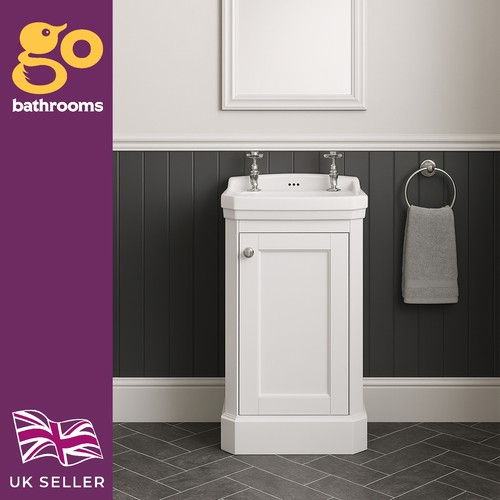 White cloakroom vanity unit - white, &