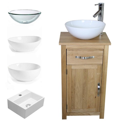 Solid oak bathroom cabinet - oak,