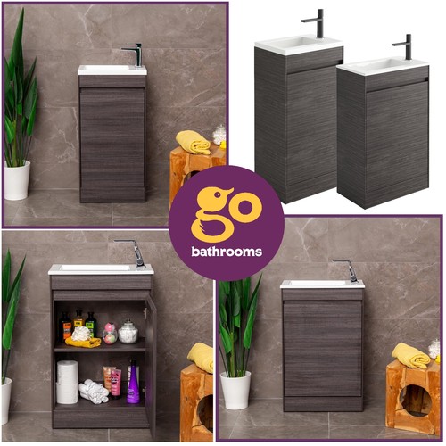 Dark oak compact cloakroom - dark,