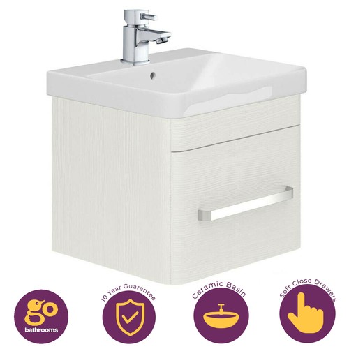 50cm white bathroom vanity - white,