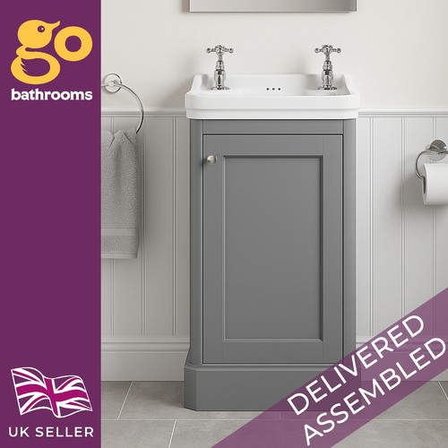 Grey cloakroom vanity unit - grey,